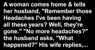 Woman comes home and tells her husband