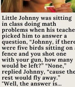 Little Johnny was sitting in class