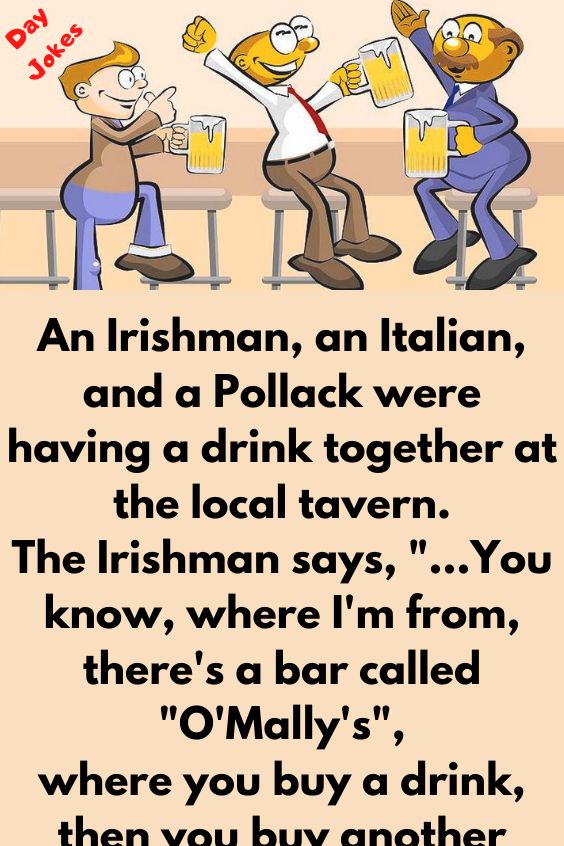 An Irishman, an Italian, and a Polish guy are in a bar