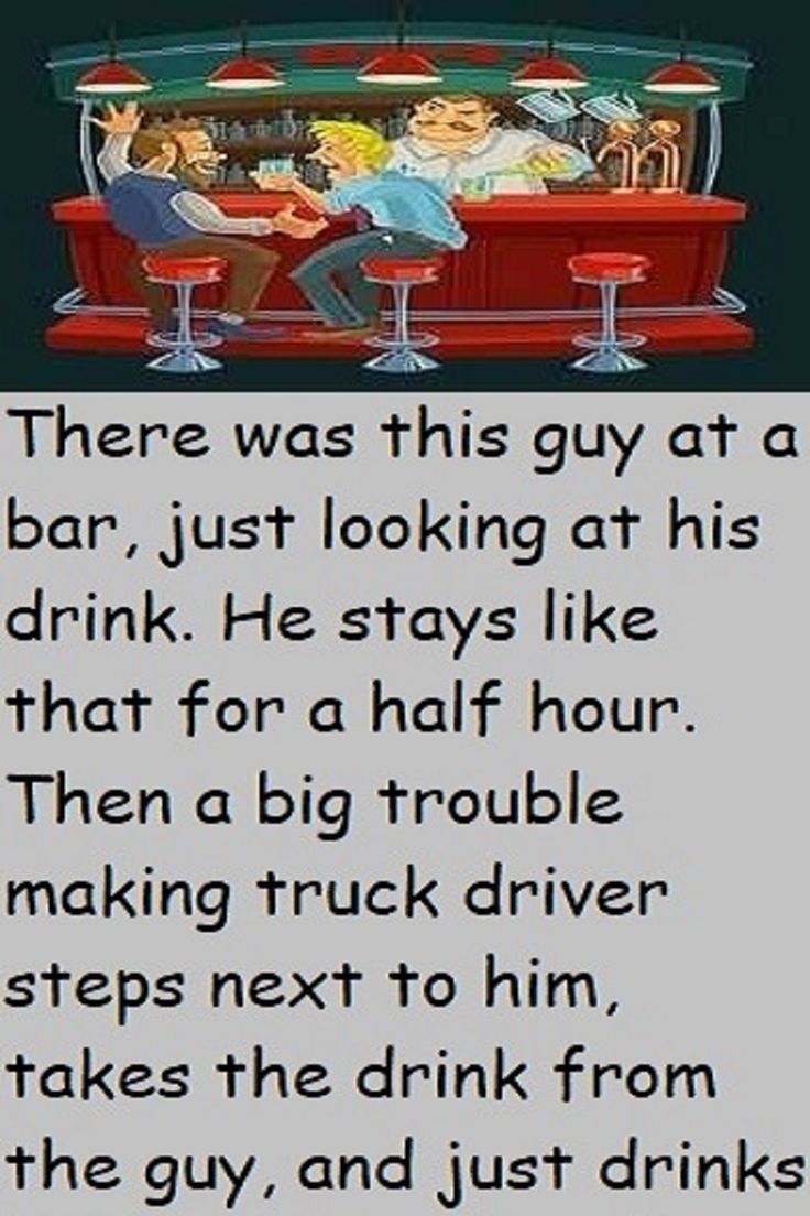There was this guy at a bar, just looking at his drink. He stays like that for a half hour