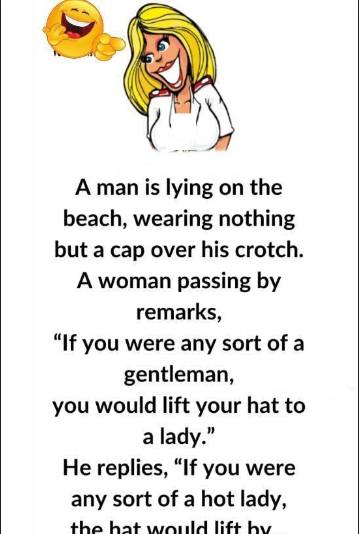 A man is lying on the beach, wearing nothing but a cap over his crotch
