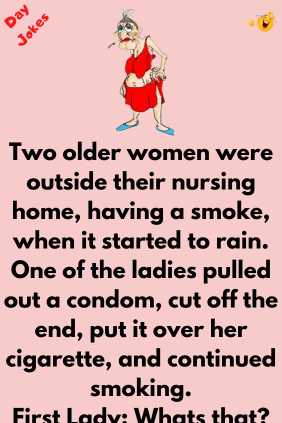 Two older women were outside their nursing home